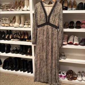 Baltic Born Black and Cream Long Sleeve Dress